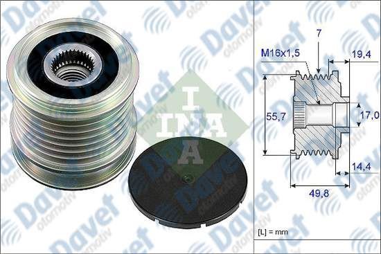 INA 535016510 Alternator Kasnagi W203 02-07 S203 02-07 Cl203 02-08 W211 02-08 R171 04-11